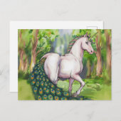 Een mooie eenhoorn pauw briefkaart (Voorkant / Achterkant)
