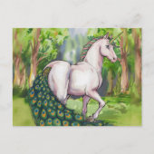 Een mooie eenhoorn pauw briefkaart (Voorkant)