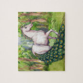 Een mooie eenhoorn pauw legpuzzel (Verticaal)