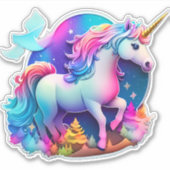Een mooie eenhoorn Sticker (Voorkant)