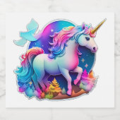 Een mooie eenhoorn Sticker (Enkel label)