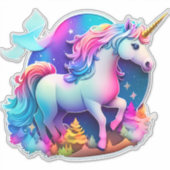 Een mooie eenhoorn Sticker (Voorkant)
