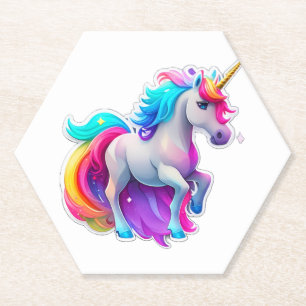 Een mooie eenhoorn Sticker 2 Kartonnen Onderzetters