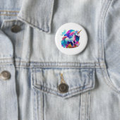 Een mooie eenhoorn Sticker Ronde Button 5,7 Cm (In situ)