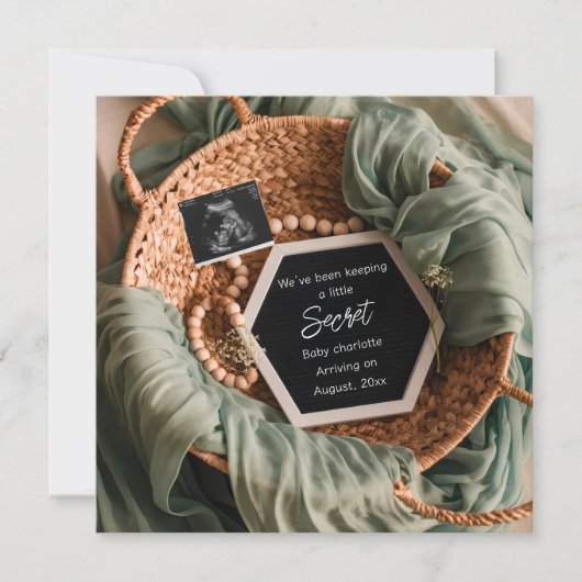 Een mooie elegante zwangerschapsaankondiging kaart (Voorkant)