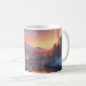 een mooie en magische Winter Riverscape Koffiemok (Voorkant rechts)