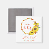 Een mooie en mooie zonnebloem bewaart de datum magneet (Voorkant / Achterkant)