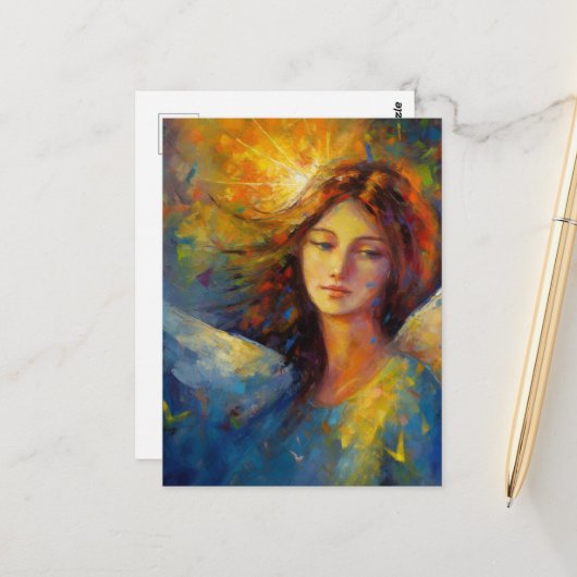 Een mooie engel dame briefkaart (Voorkant / Achterkant in situ)