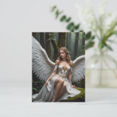 Een mooie engel in het bos briefkaart (Staand voorkant)