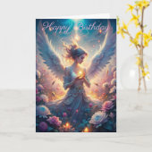 Een mooie fee kaart (Gele Bloem)