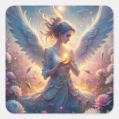 Een mooie fee vierkante sticker (Voorkant)