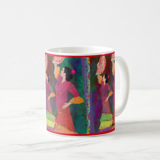 Een mooie Flamenco Koffiemok (Voorkant rechts)