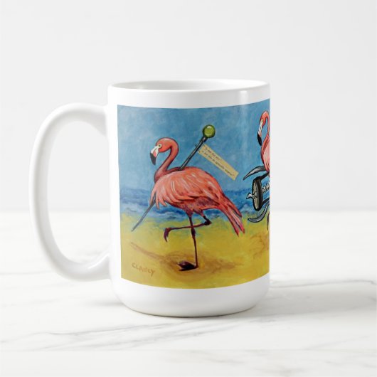 Een mooie flamingo mok (Links)