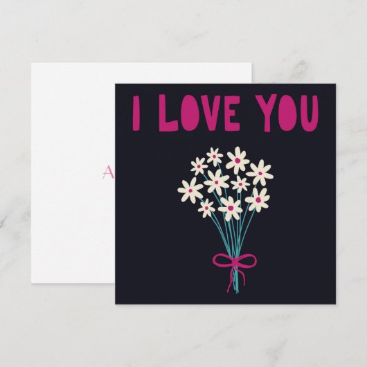 Een mooie florale uitnodiging voor Valentijnsdag (Voorkant / Achterkant)