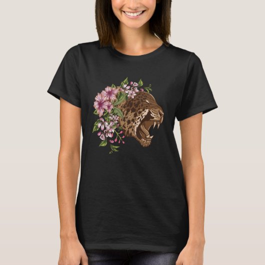 Een mooie Florals op luipaard T-shirt (Voorkant)