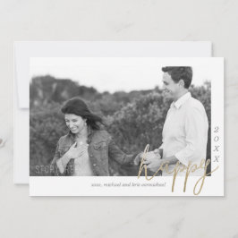 Een mooie Gelukkig Nieuwjaar - Folie Faux Feestdagenkaart