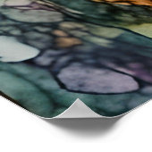 Een mooie gemberkat in een lavendelveld poster (Hoek)