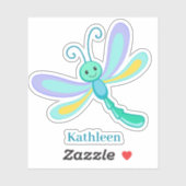 Een mooie glimlach op een groene paarse blauwgroen sticker (Vel)