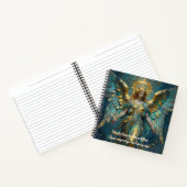 Een mooie gouden en turquoise engel gepersonalisee notitieboek (Binnen)