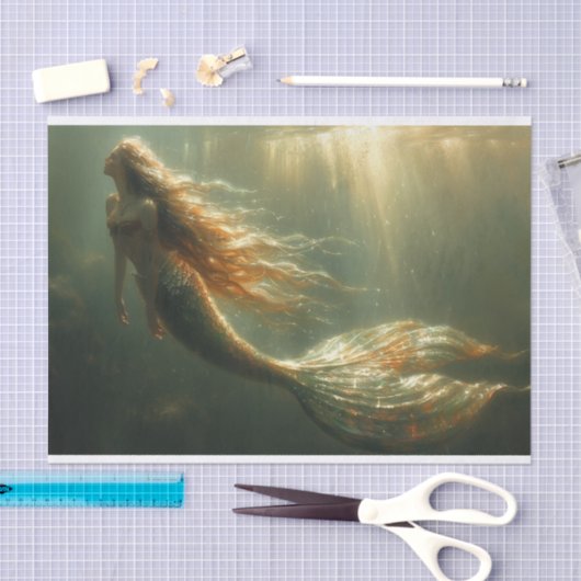 Een mooie gouden zeemeermin tissuepapier