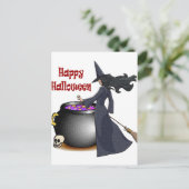 Een mooie heks en het Briefkaart van Cauldron (Staand voorkant)