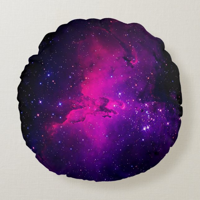 Een mooie, heldere ruimte-nebula. achtergrond, abs rond kussen (Voorkant)