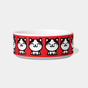 Een Mooie Helderrode Kattenbak Voerbakje