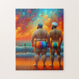 een mooie homoseksuele dag op het strand legpuzzel