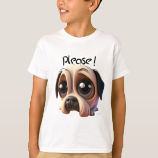 Een mooie hond die een tekenfilmhond 3D bedelt T-shirt