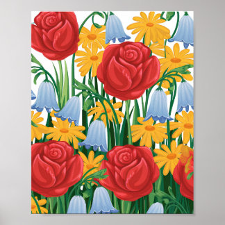 Een mooie illustratie van Flowers Poster