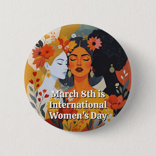 Een mooie Internationale Vrouwendag Ronde Button 5,7 Cm (Voorkant)