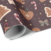 Een Mooie Kerst Inpakpapier Met Gemberkoek (Rol Hoek)