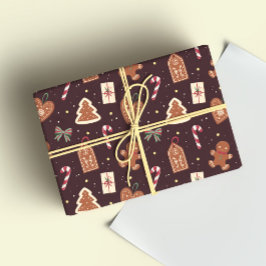 Een Mooie Kerst Inpakpapier Met Gemberkoek