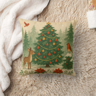 Een mooie kerstboom in de natuur kussen