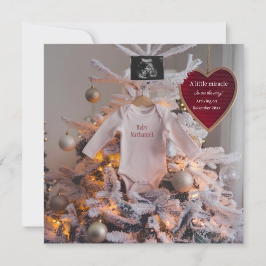 Een mooie kerstboom zwangerschapsaankondiging kaart (Voorkant)