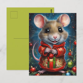 Een mooie kerstmuis briefkaart
