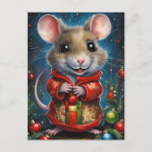 Een mooie kerstmuis briefkaart (Voorkant)