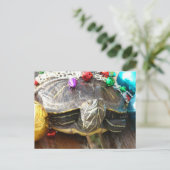 Een mooie kerstschildpad briefkaart (Staand voorkant)