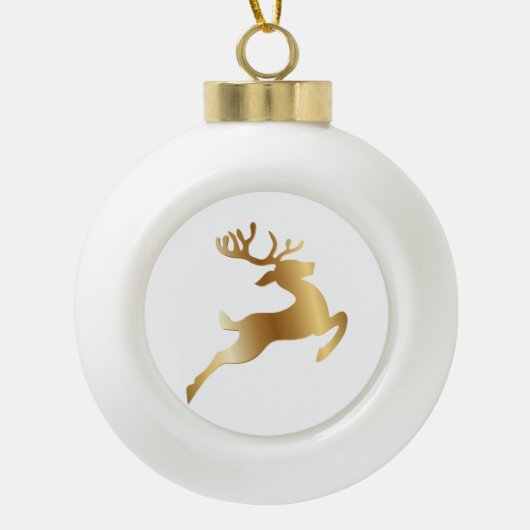 Een mooie kerstversiering keramische bal ornament (Voorkant)