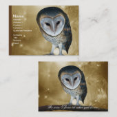 Een mooie kleine Barn Owl fantasie Visitekaartje (Voorkant / Achterkant)