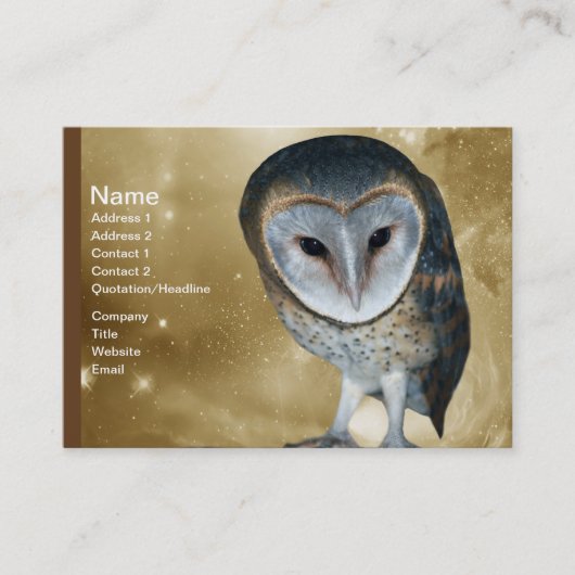 Een mooie kleine Barn Owl fantasie Visitekaartje (Voorkant)
