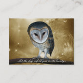 Een mooie kleine Barn Owl fantasie Visitekaartje (Achterkant)