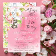Een mooie kleine bunny is onderweg Baby shower