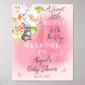 Een mooie kleine bunny is onderweg Baby shower Poster (Voorkant)