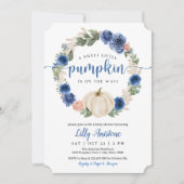 Een mooie kleine pompoen is onderweg. Baby Shower Kaart (Voorkant)