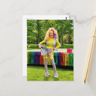 Een Mooie Kleurrijke Prachtige Drag Queen Briefkaart