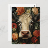 Een mooie Koe in de Flowers Briefkaart (Voorkant / Achterkant)