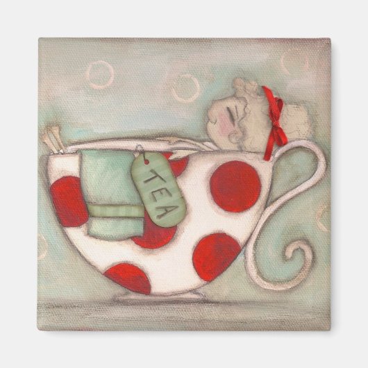 Een mooie kop thee - Magneet (Voorkant)