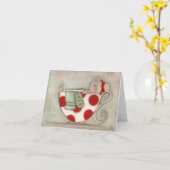 Een mooie kop thee - Note Cards Kaart (Gele Bloem)