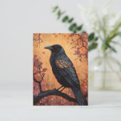Een mooie kraai briefkaart (Staand voorkant)